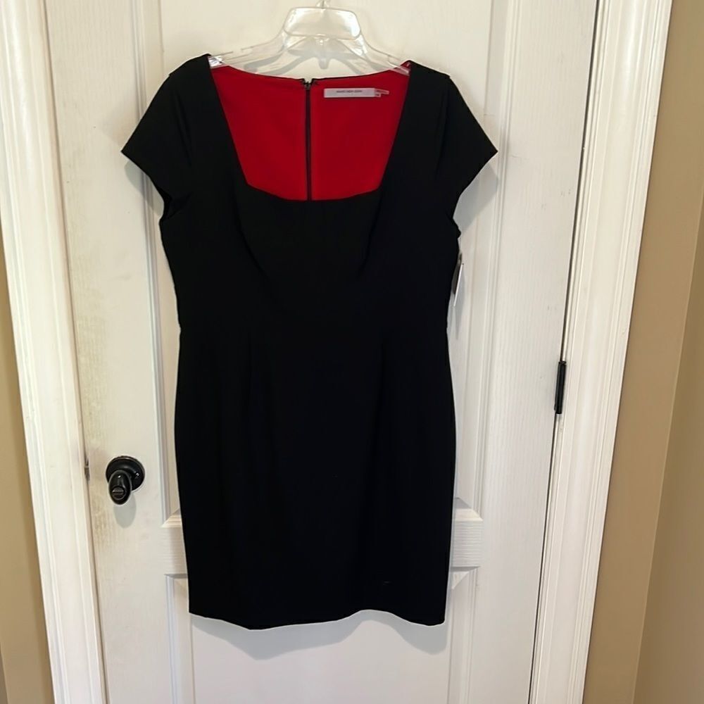 Marc New York Andrew Marc black dress with red lining